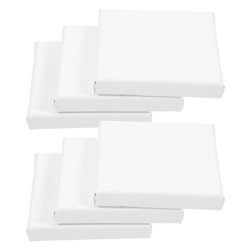 

6pcs Mini Canvas Boards For Painting Bulk Small Square Stretched Canvas Sets Durable Cotton Gift Blank Framed Painting Supplies