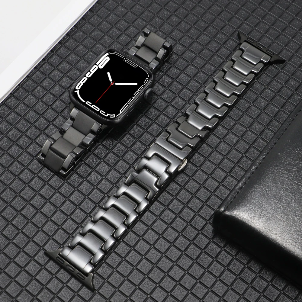 ceramic strap for apple watch band 8 Ultra 49mm 38mm40mm 42mm 44mm for iWatch series 7 6 se 4 5 2 1 3 Band Loop Bracelet 41 45mm