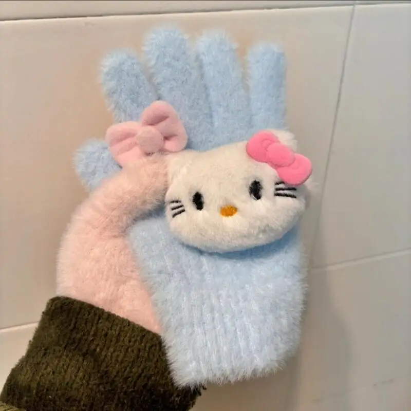 قفازات سانريوس اللطيفة هالو كيتي للطلاب لركوب الدراجات، أزياء دافئة محمولة ومريحة ومطبوعة ومبتكرة، هدايا راقية رائجة البيع #4
