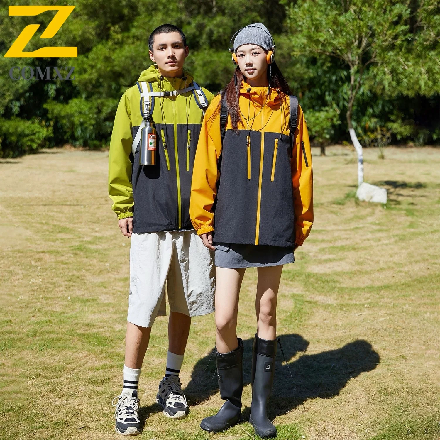 

Мужская весенне-осенняя рабочая одежда, куртка в корейском стиле, ветрозащитная дышащая парка с капюшоном и несколькими карманами для повседневной уличной одежды