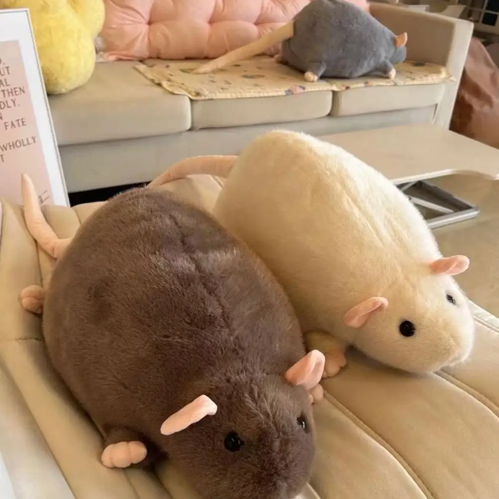 40cm Cartoon Fancy Rat Plush Toy Brown Grey White Cartoon Home Office Garden Table Bed Pillows Soft Plush Mouse Festival Gifts