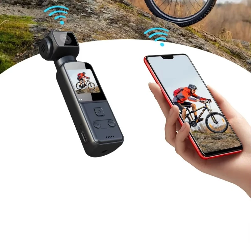 Portable 4K Ultra HD 270 Rotatable Action Camera Vlog Wifi Mini Sports Waterproof Case for Travel Driver Recorder MicroSD