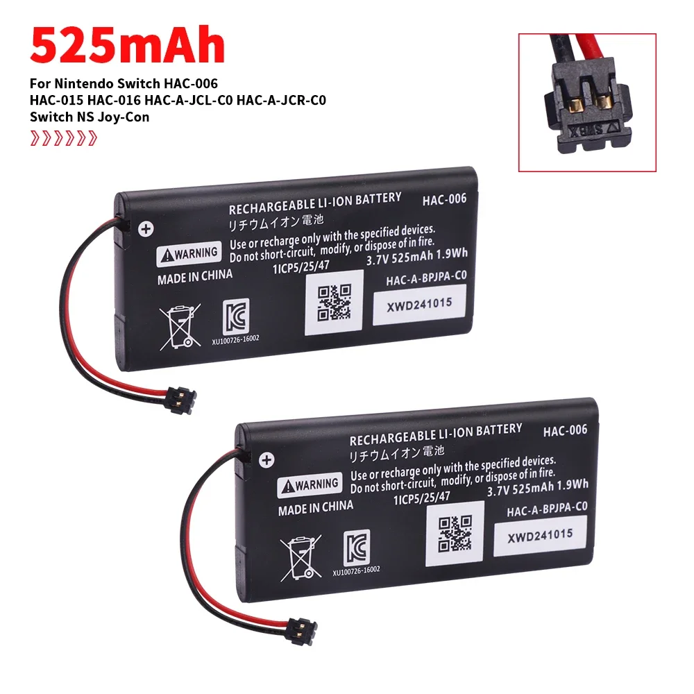 الأصلي HAC-006 HAC006 بطارية 525mAh لنينتندو سويتش HAC 006 HAC-015 HAC-016 HAC-A-JCL-C0 HAC-A-JCR-C0 التبديل NS Joy-Con