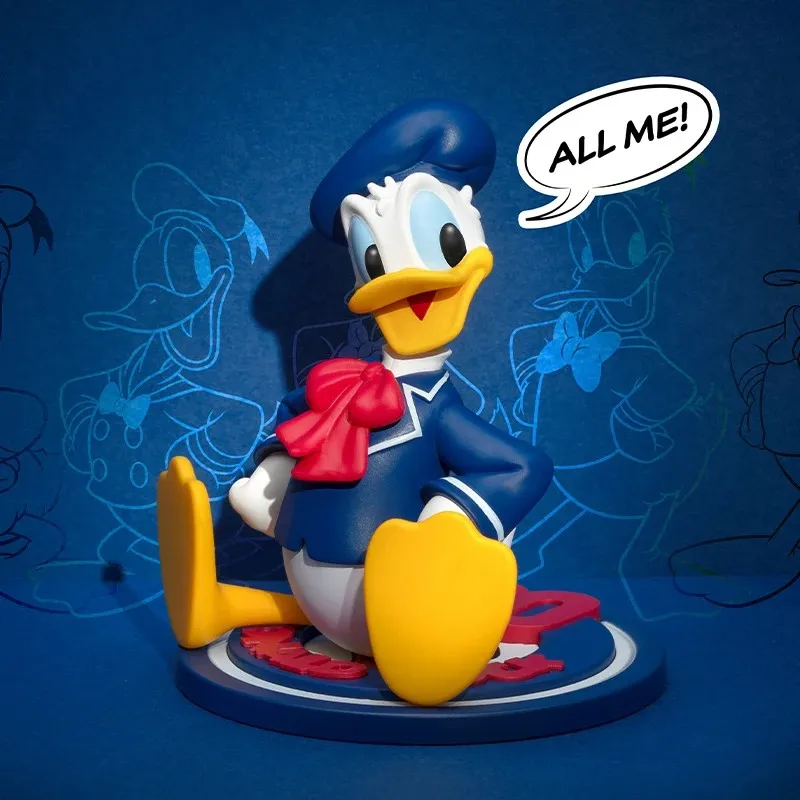 POPMART mainan kotak buta seri ulang tahun Disney Donald Duck 90th figur aksi Anime lucu hadiah boneka kotak misteri