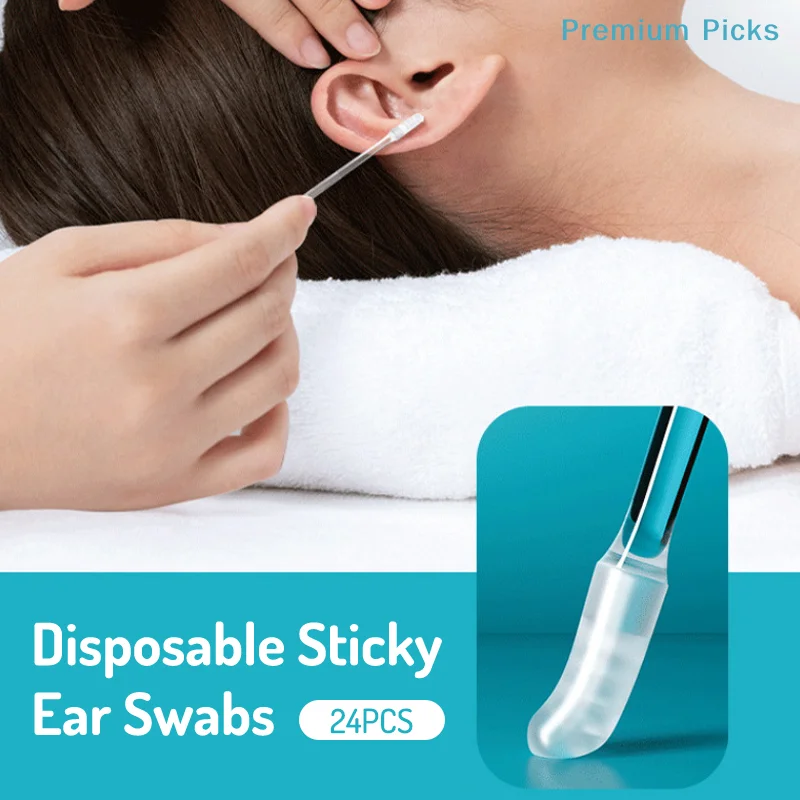 Disposable Sticky Ear Swabs Pick Reusable Ear Cleaner Soft Silicone Ear Wax Removal Tool Earwax Remover For Olders Adult Kid