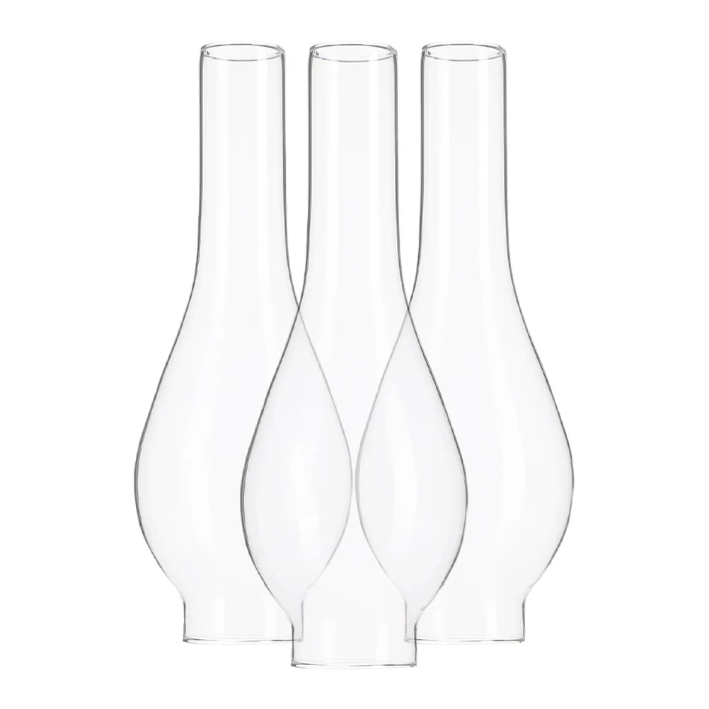 

3Pcs Transparent Glass Oil Lamp Shades Replacement Vintage Lamp Globes for Patio Camping Lantern Globe Covers