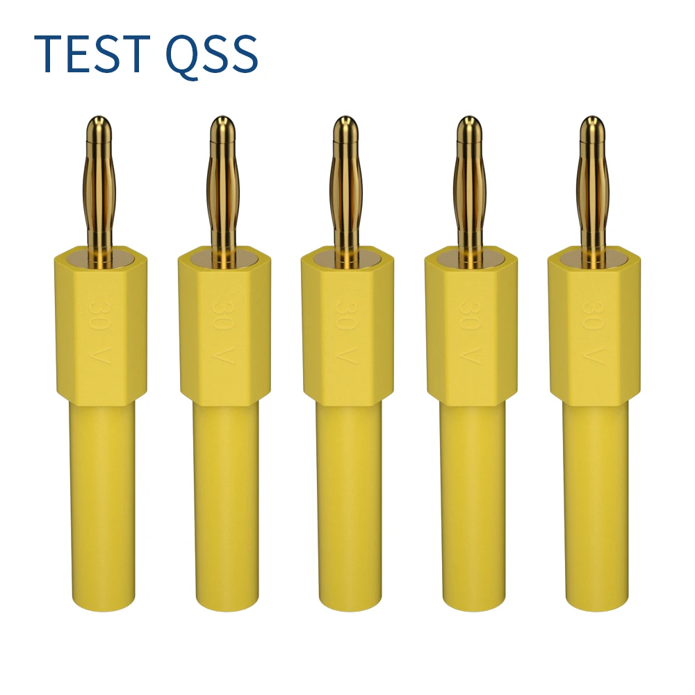 QSS 5PCS 4MM Banana Jack Female to 2MM Gold Plating Banana Male Plug Cable Wire Adapters Plugs  Q.20011