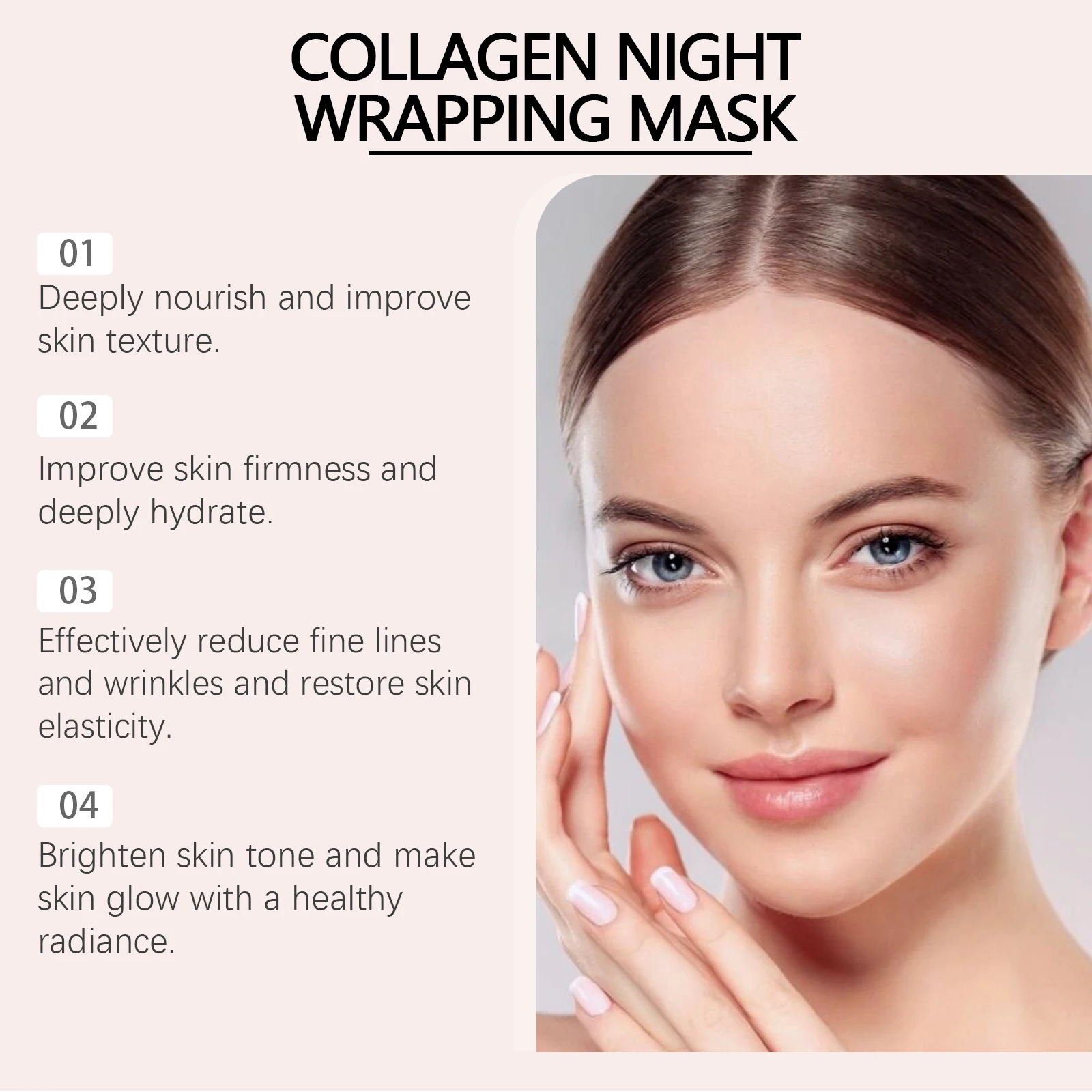 Collagen Peel Off Mask Night Wrapping Hydrating Firming Brightening Elasticity Care Cleansing Face Skin Care Beauty Facial Mask