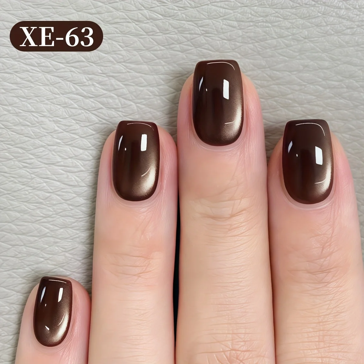 Bottiglia di polvere Perlina di vetro marrone bronzo occhio di gatto XE-63 caffè super luminoso occhio di gatto Gel per unghie UV luminoso semplice e alla moda