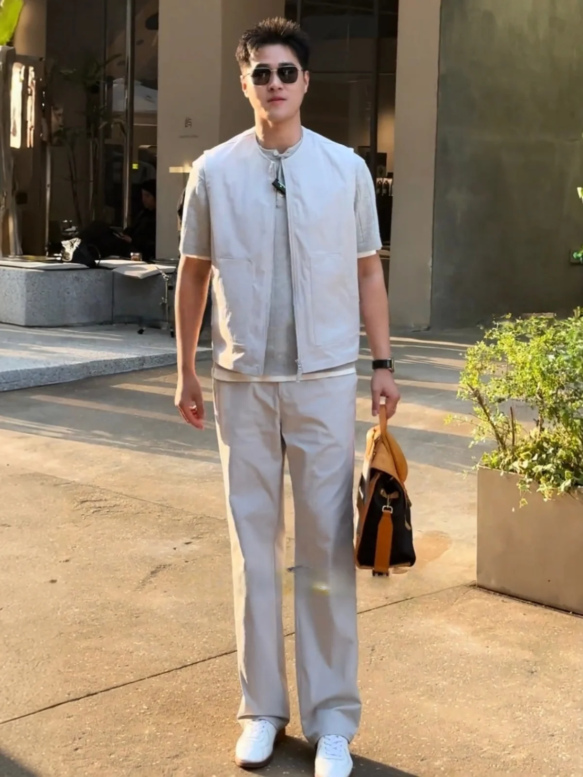 

Spring Summer New Style Men's Casual Sleeveless Vest Long Pants Two-Piece Set Fashion Business Leisure Old Money Style