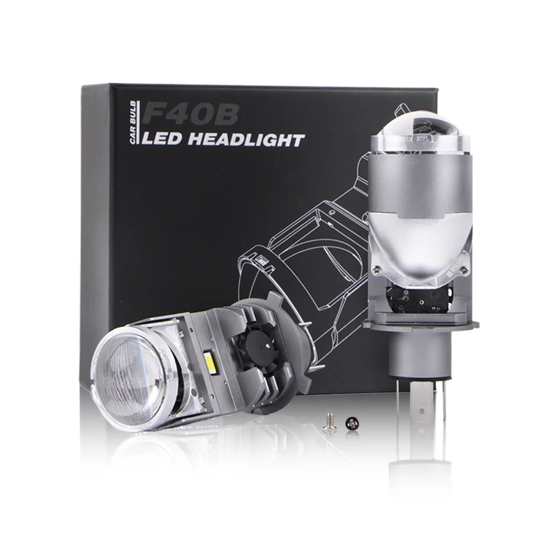 

F40B Bi-LED Projector H4 LED Headlights 6000K White for Car/Motorcycle Lighting System New Condition
