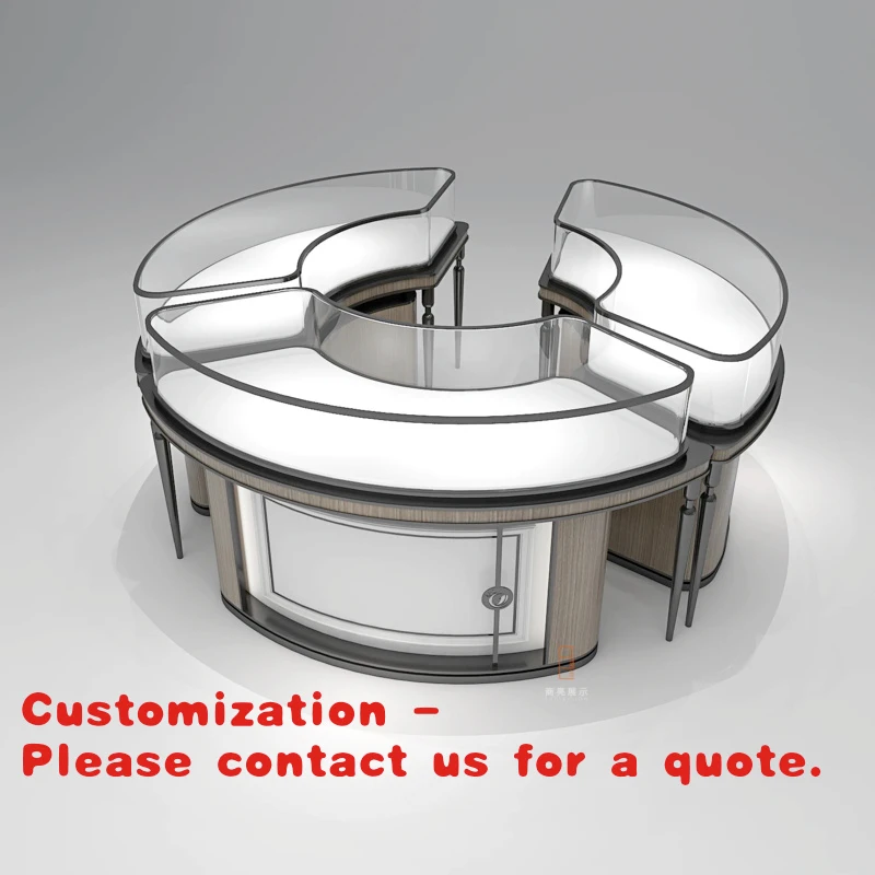 custom.Modern Luxury Stainless Steel Jewelry Showcase Display Cabinet with LED Light Retail Store Use
