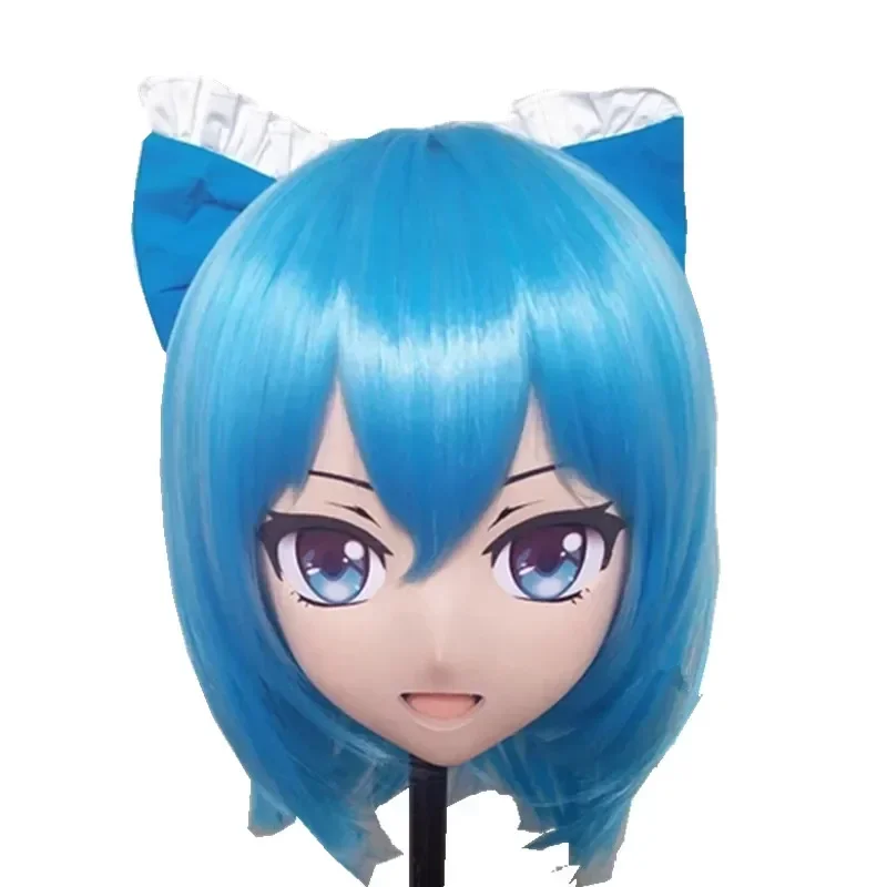 

(Rabbit 35) Resin Crossdress Pretty Girl FUll Head BJD Cartoon Anime TouHou Project Cirno Cosplay Kigurumi Mask with Backshell
