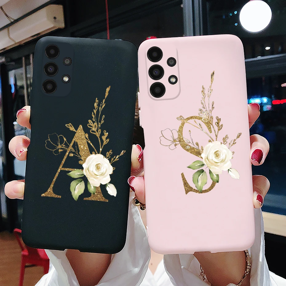 For Samsung Galaxy A13 4G Phone Case SM-A135F Cute Bumper Letters Silicone Soft Fundas Cover For Samsung A13 A 13 GalaxyA13 Case