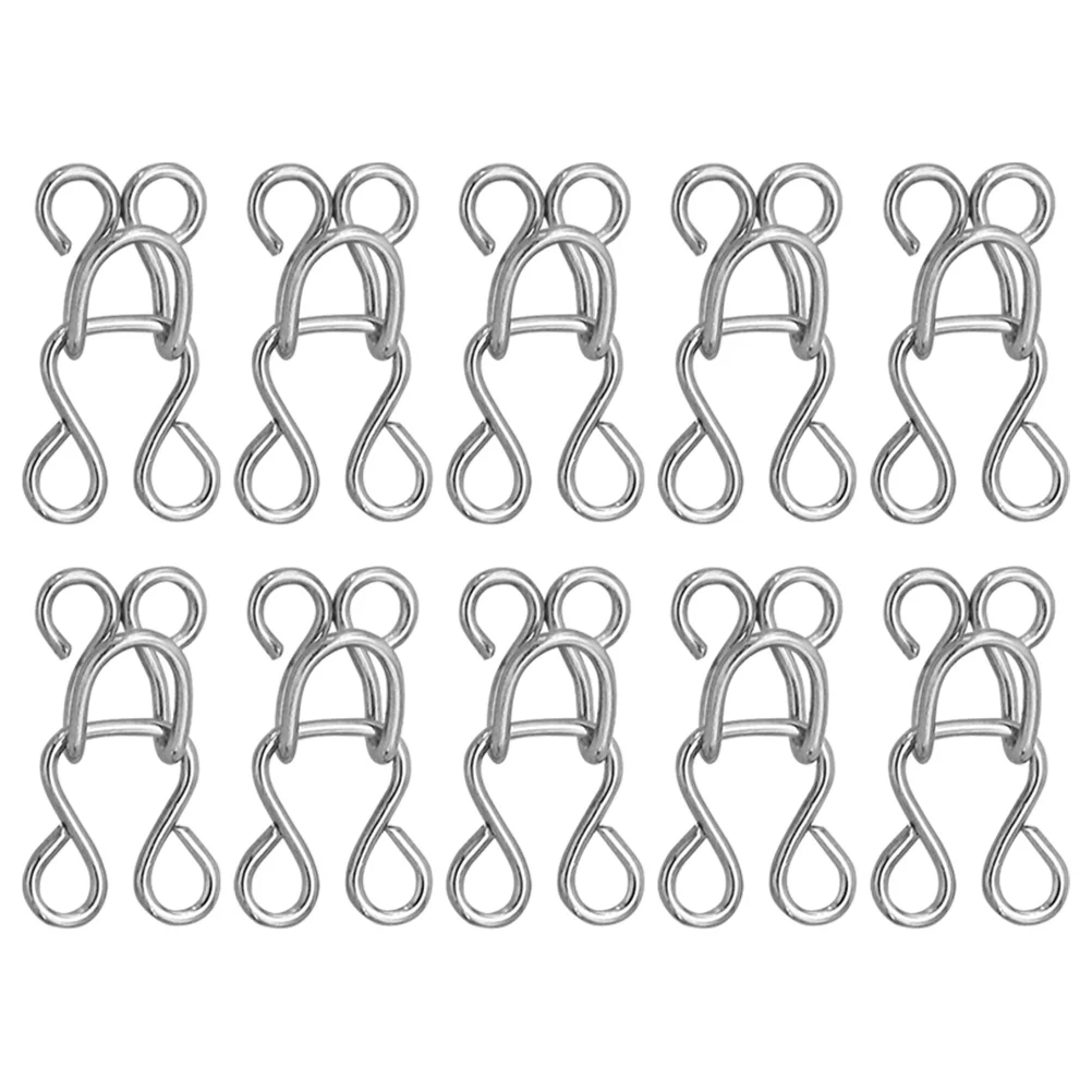 

100pcs Metal Invisible Hook Fastener Thickened Silver 7# Hooks Eyes Closure Clasps Toggle Sewing Supplies Clothing Bra