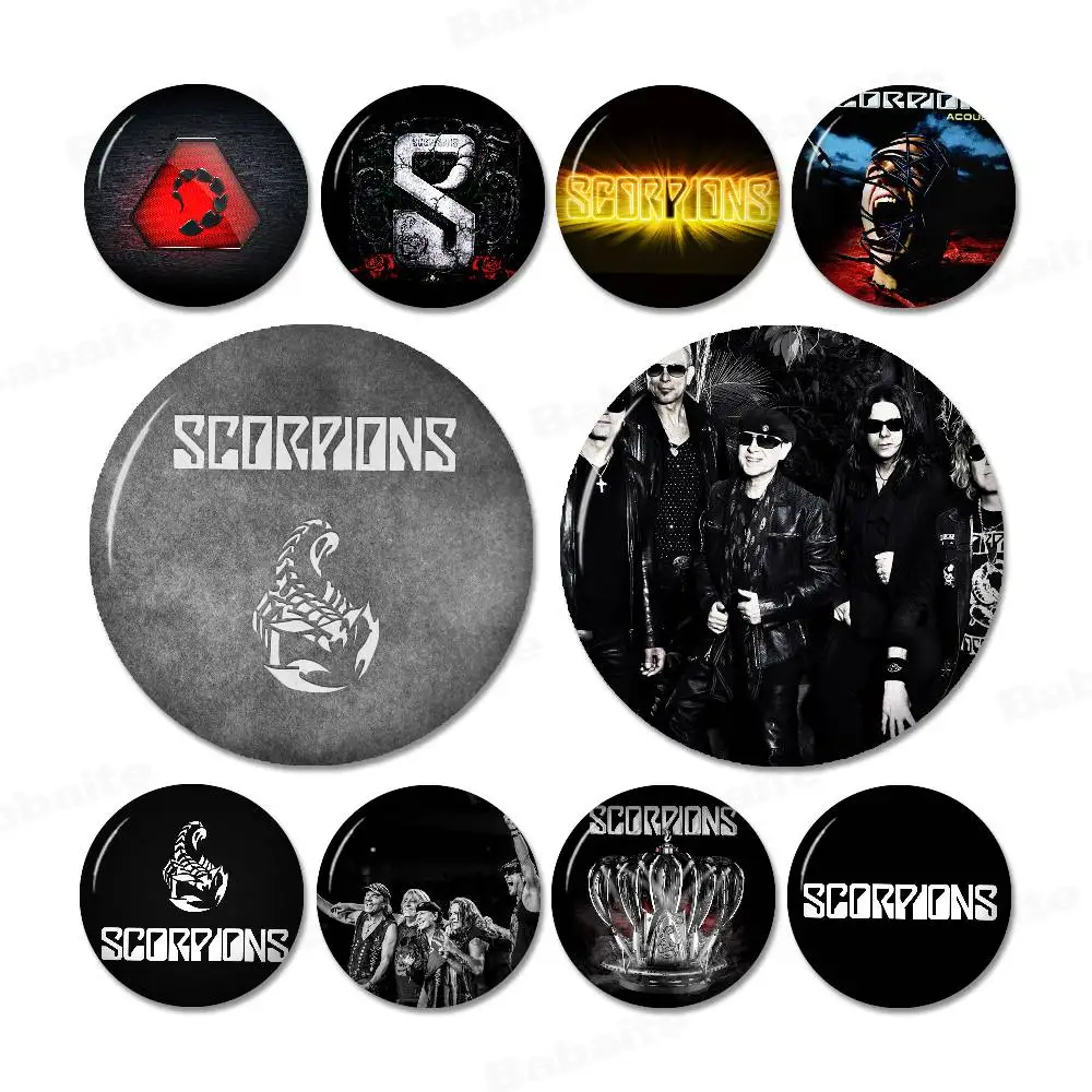 Band S-Scorpion 58mm Animals Funny Brooches Badge Backpack Clothes Gift Accessory