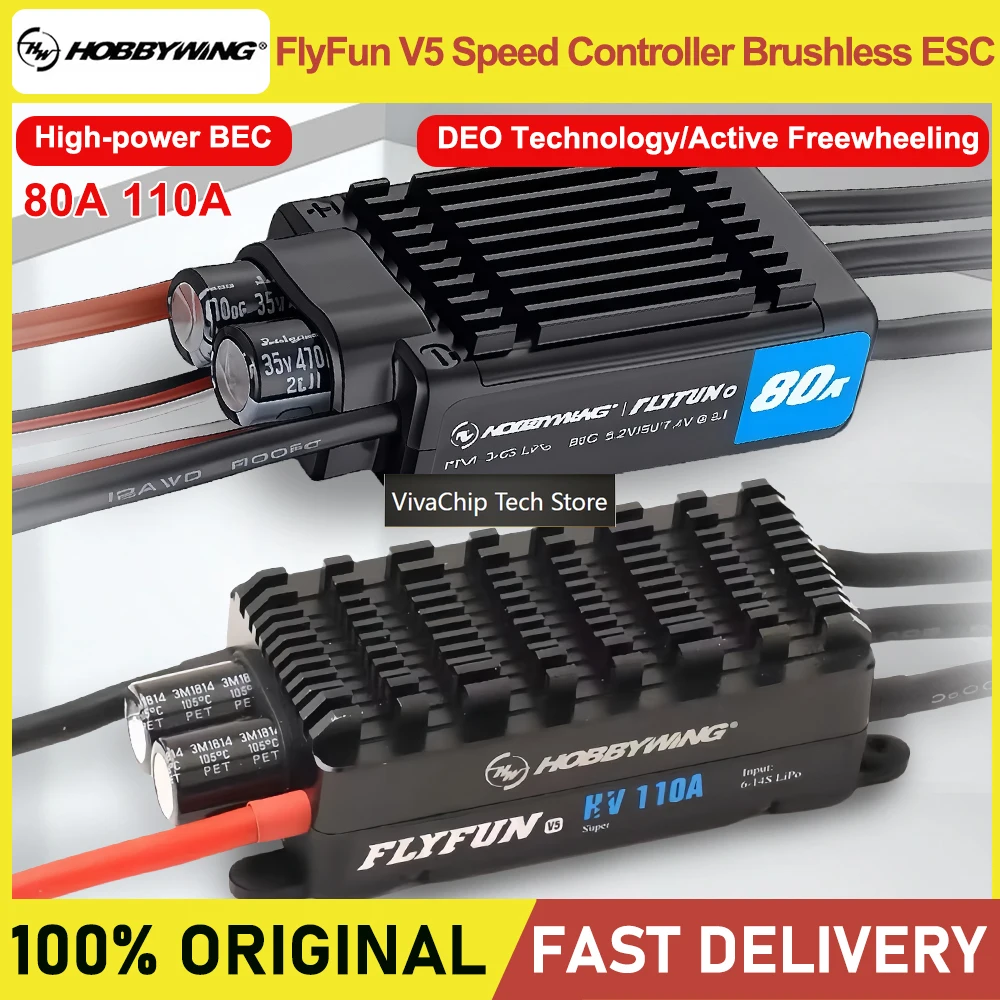 VivaCTHobbywing FlyFun V5 110A Speed Controller Brushless ESC With DEO Function For RC Quadcopter