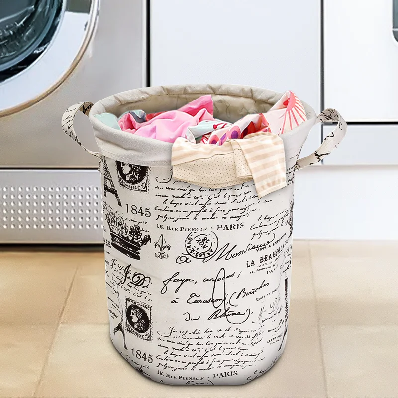 Storage Bins Nursery Hamper Waterproof Foldable Canvas Laundry Basket Bin Large  Bag Washing Clothes  Kids Boys