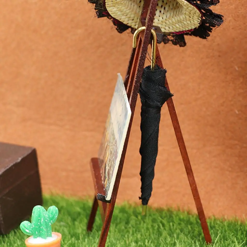 Miniature Doll Figure Resin Plastic Umbrella Hat Kit 1 12 Dollhouse Accessories for Children Room Creative Play