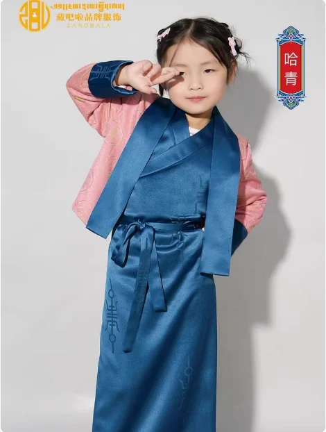 الصينية التبتية الفتيات بولا فستان البدلة أداء الرجعية Xizang الملابس