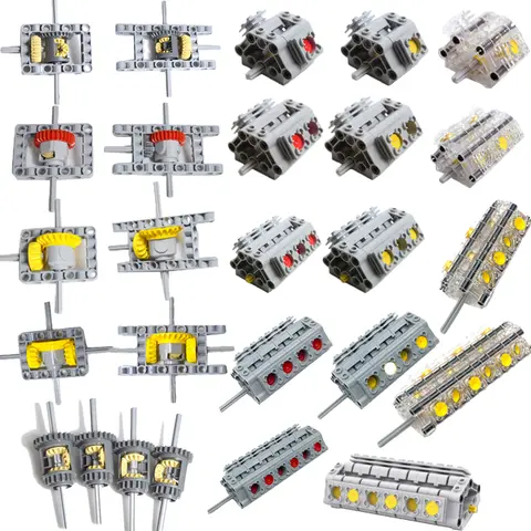 MOC Technology Parts Kit Building Blocks Differential Gear Kit Engine Cylinder Building Blocks Model Car 65413  62821 V6 V8 V12