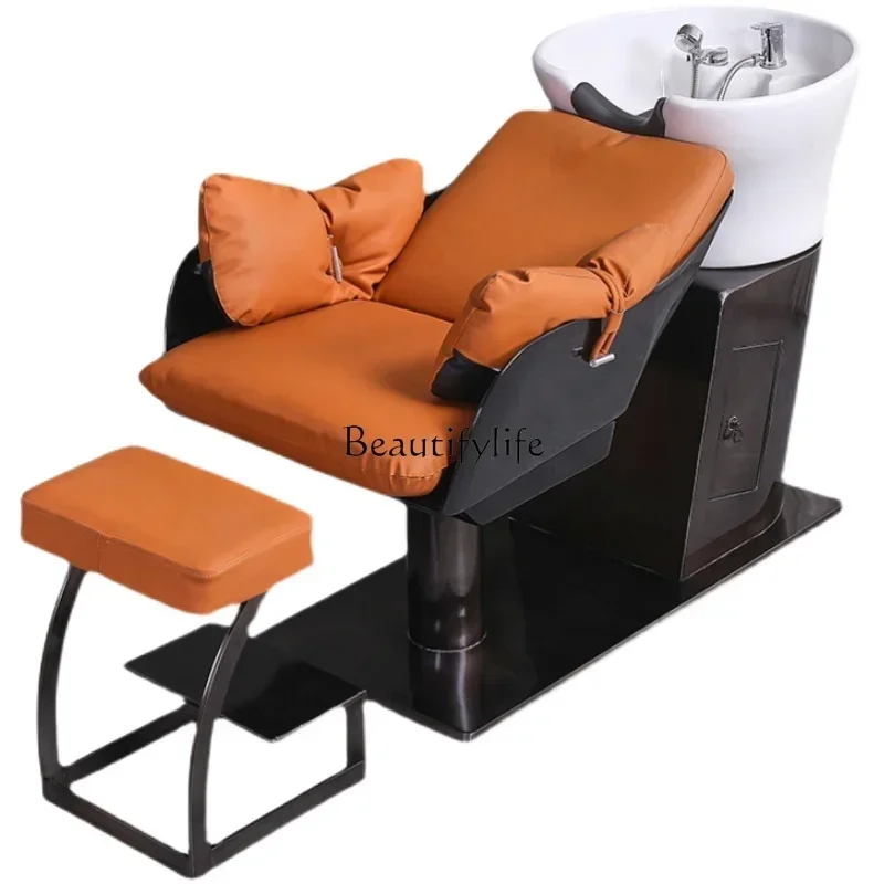 

lx29New Shampoo Chair Barber Shop for Hair Salon High-End Simple Hair Salon Lying Half Flushing Bed