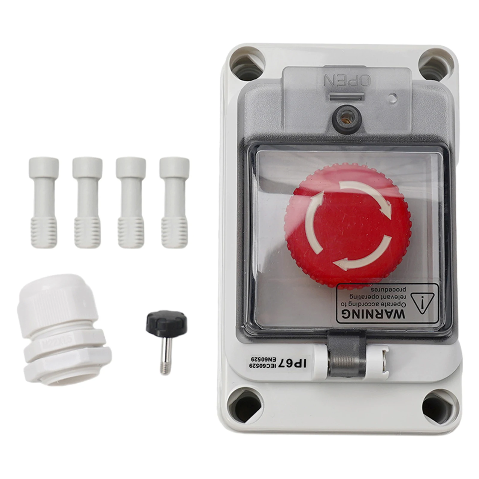 Emergencys Stop Button Box IP67 Outdoor Waterproof E-Stop Box 2024 New Transparent RT16-10A Short Circuit Protection Box