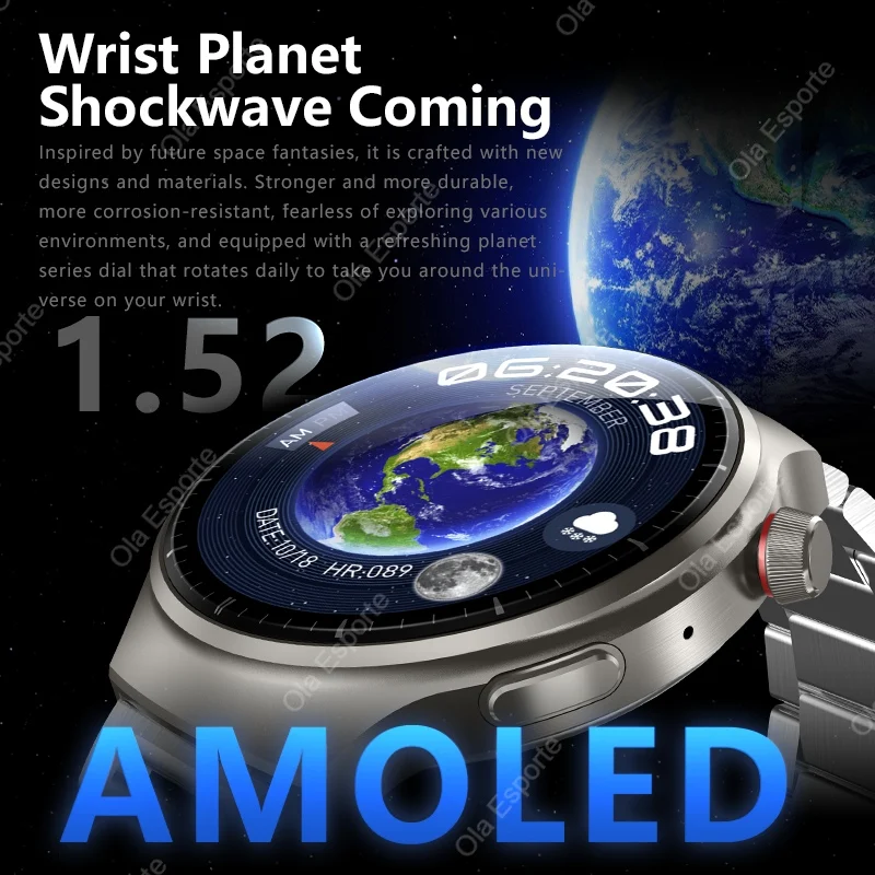 + 3 قطعة ساعة GPS 4 Pro ساعة ذكية للرجال شاشة AMOLED AI ChatGPT معدل ضربات القلب بلوتوث مكالمات IP68 مقاوم للماء ساعة ذكية لنظام أندرويد