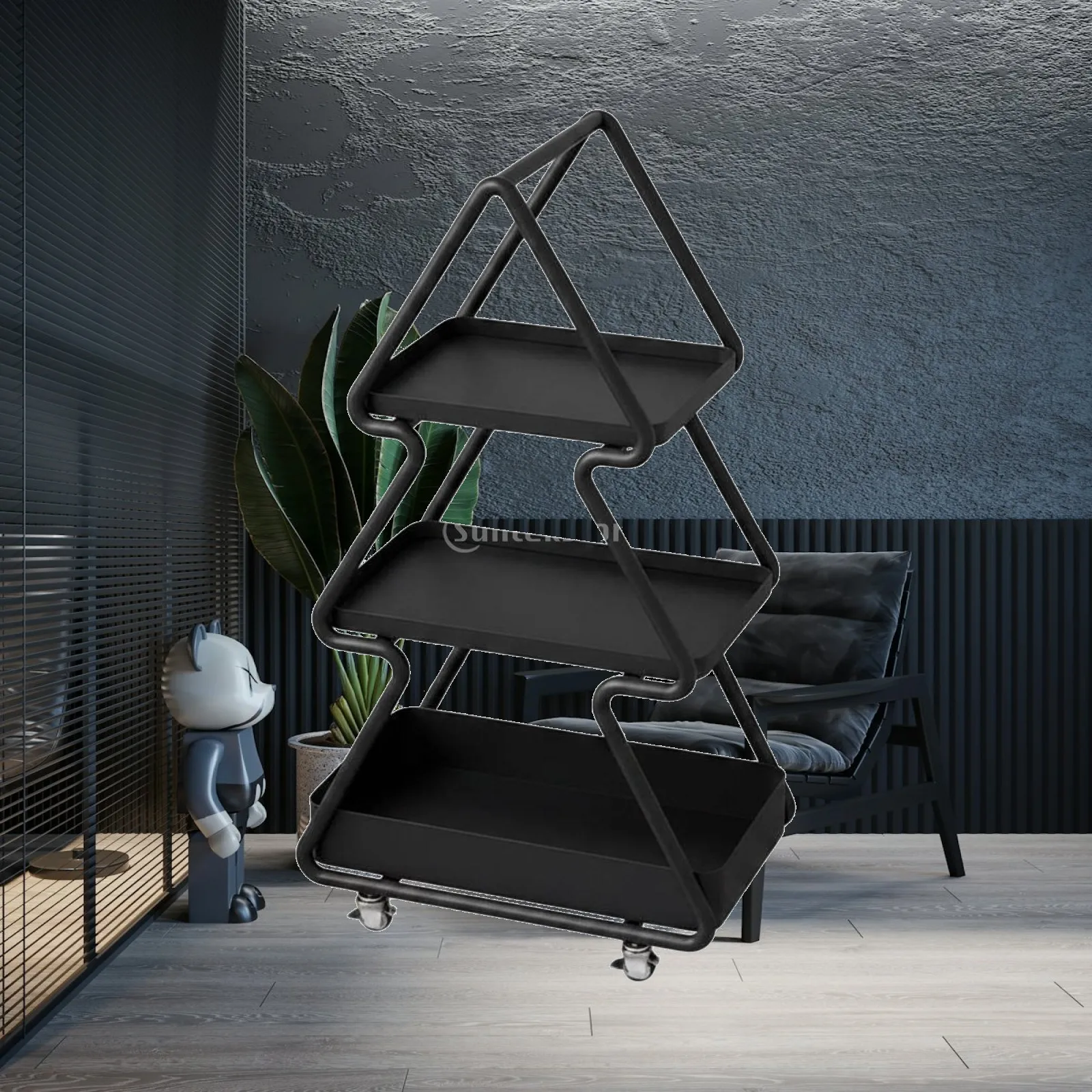 Versatile 3 Tier Mobile Storage Rack Creative Decor Cart for Sofa Cabinet Kitchen Coffee Station Bedroom Nightstand