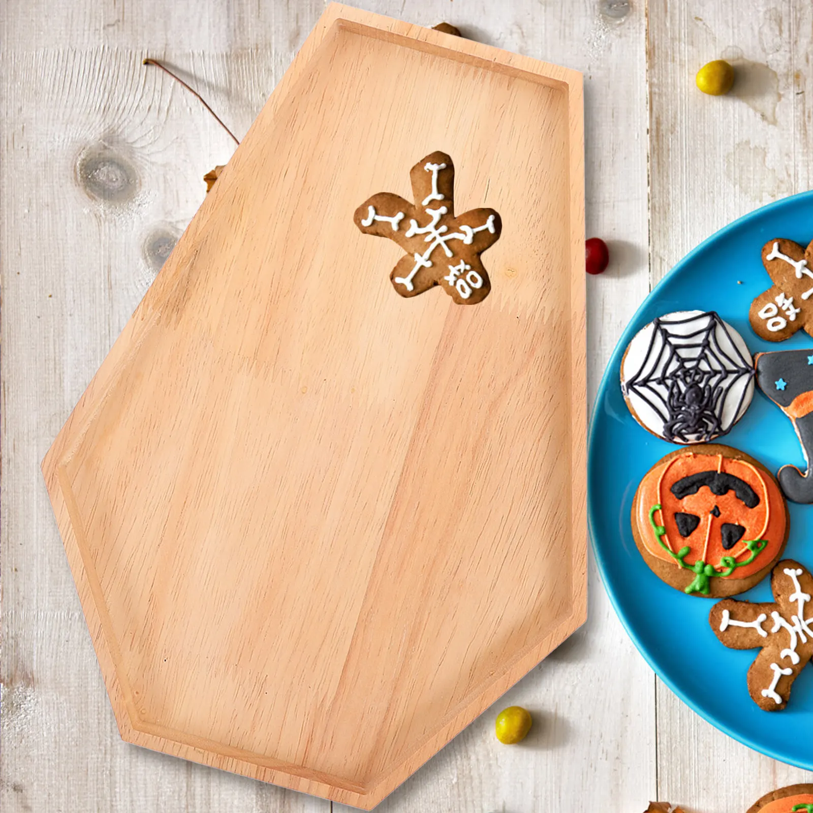 

Zero Food Tray Wooden Coffin Shaped Snack Bread Dessert Serving Tray Fruit Plate for Home Kitchen Special Use Wood Plate
