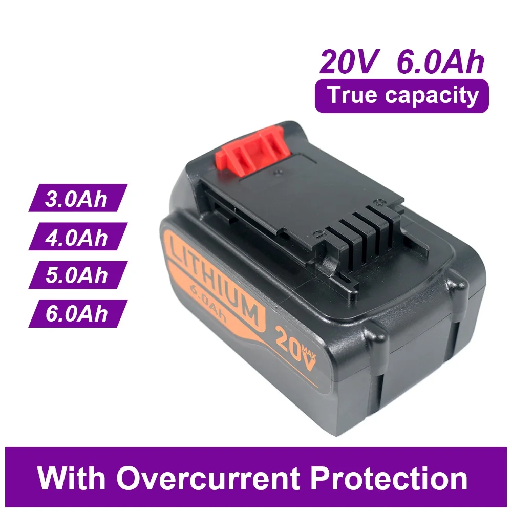 

18V/20V 3Ah 5Ah 6Ah Replacement lithium Battery For Black & Decker LBX20 LBXR20 LB20 LBXR2020 LBX4020 LB2X4020-OPE LBXR20-OPE C