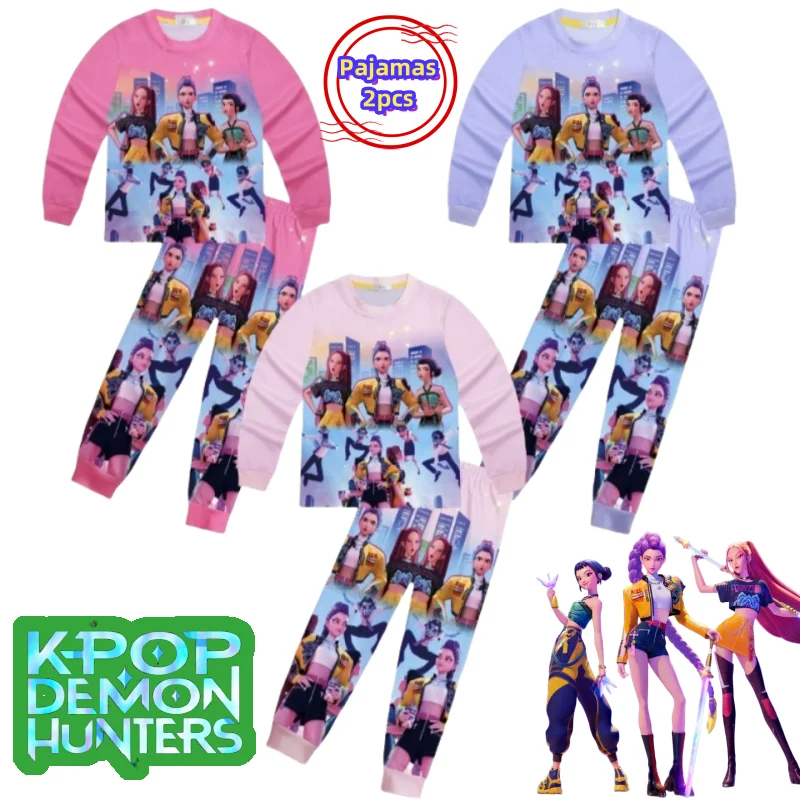 

KPop Demon Hunters Rumi Zoey Abby Saja, милая товары, домашняя одежда, пижама, комплект одежды с кондиционером, весенне-осенняя базовая одежда