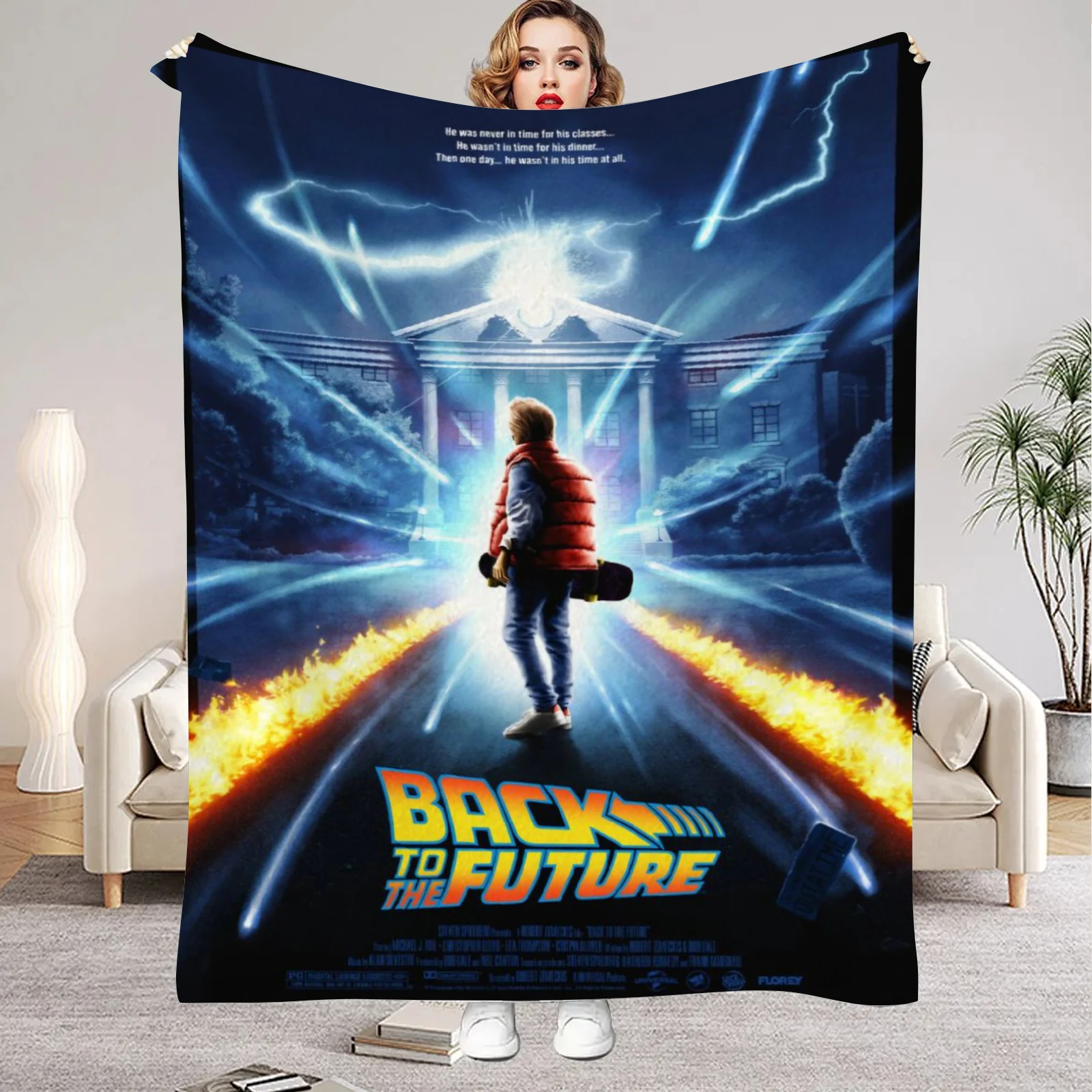 Back To The Future Classic Movie Retro Blanket Soft Warm Flannel Blanket For Bed Sofa Camping Boy Birthday Gift