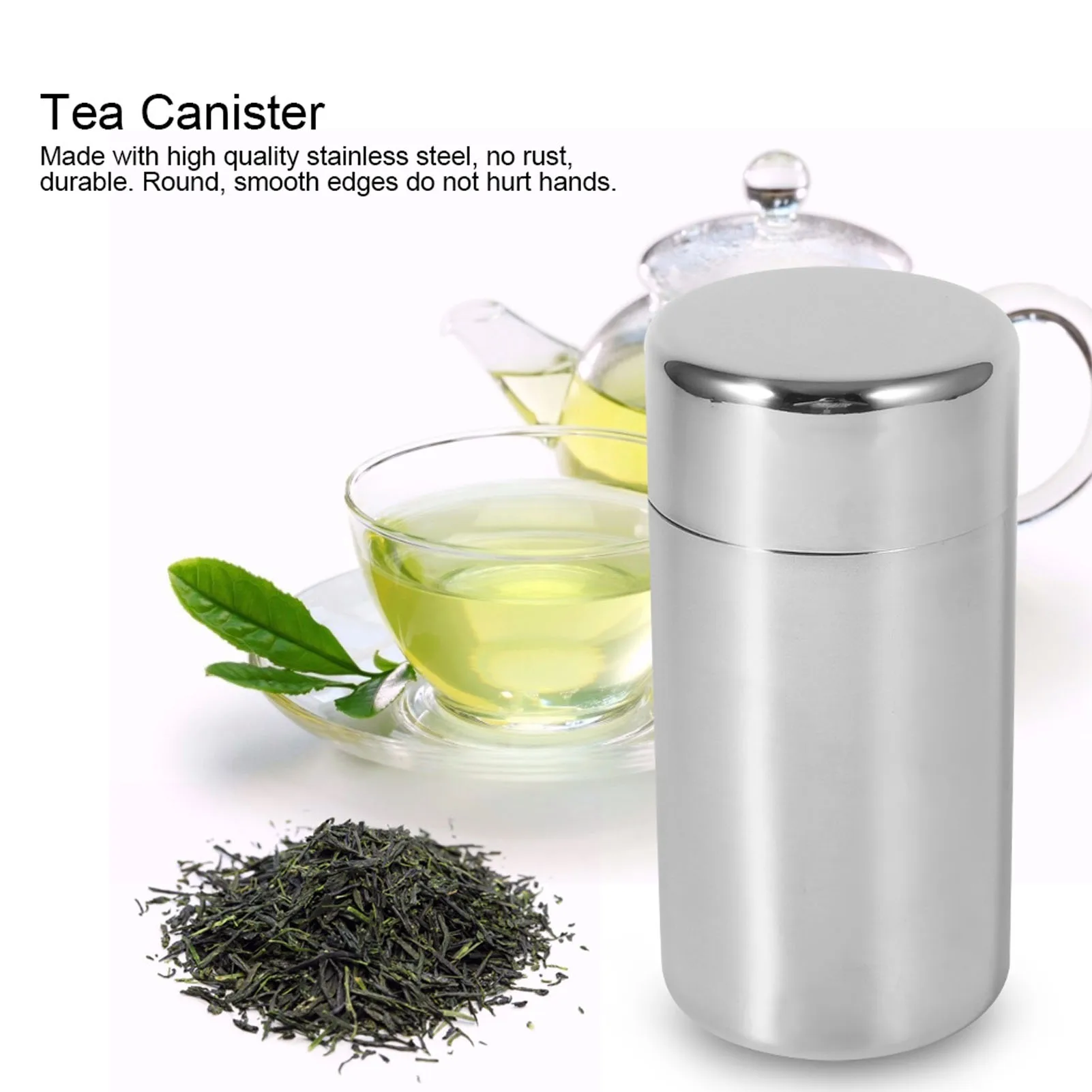 

F5 Stainless Steel Tea Tins Canister Home Kitchen Canisters For Tea Coffee Sugar Storage Travel Carry-On Tea Box Sealed Can Box