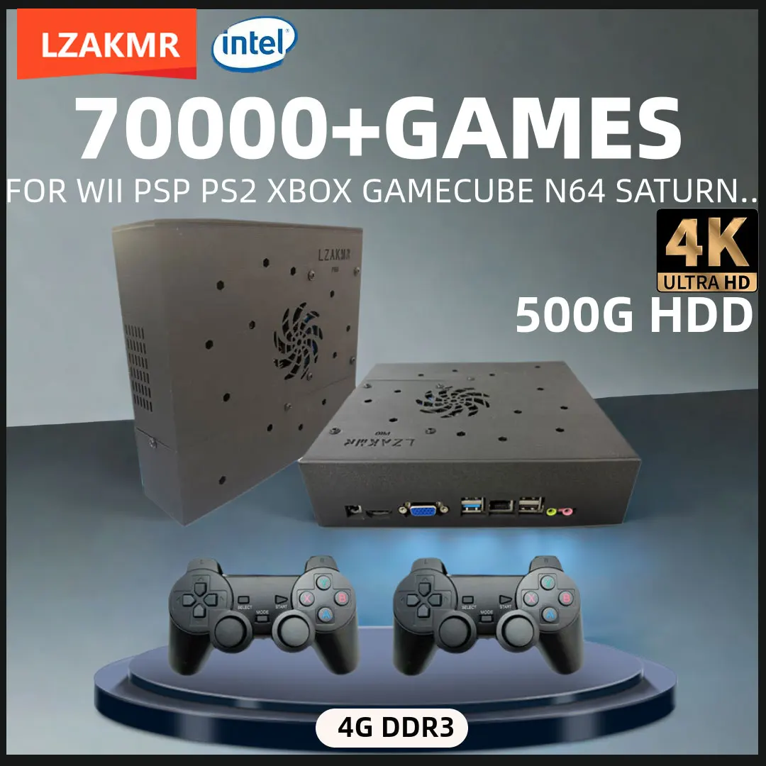 500GB X8 Retro Gaming Console Loaded 70000+ Games for Wii PS2 DC PSP GAMECUBE Plug-and-Play On TV Windows 11 Children's Gift