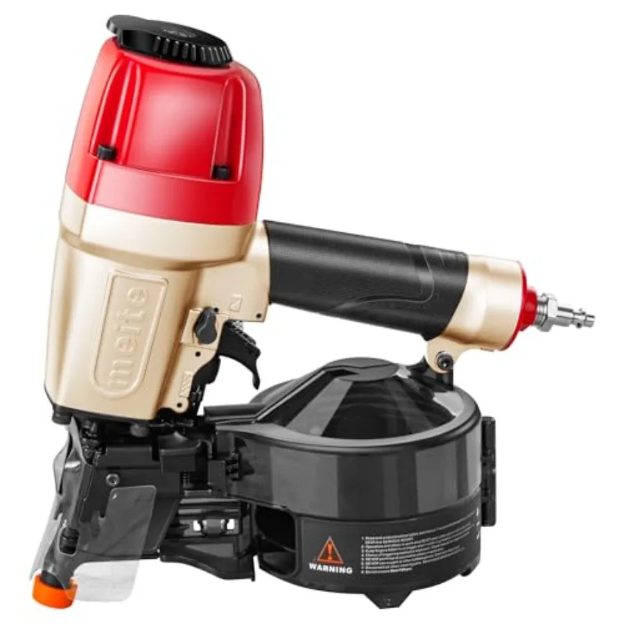 Pistola pneumática para unhas de revestimento, pistola leve com bobina de ar com profundidade do prego do nariz de segurança e ajuste de escapamento 360