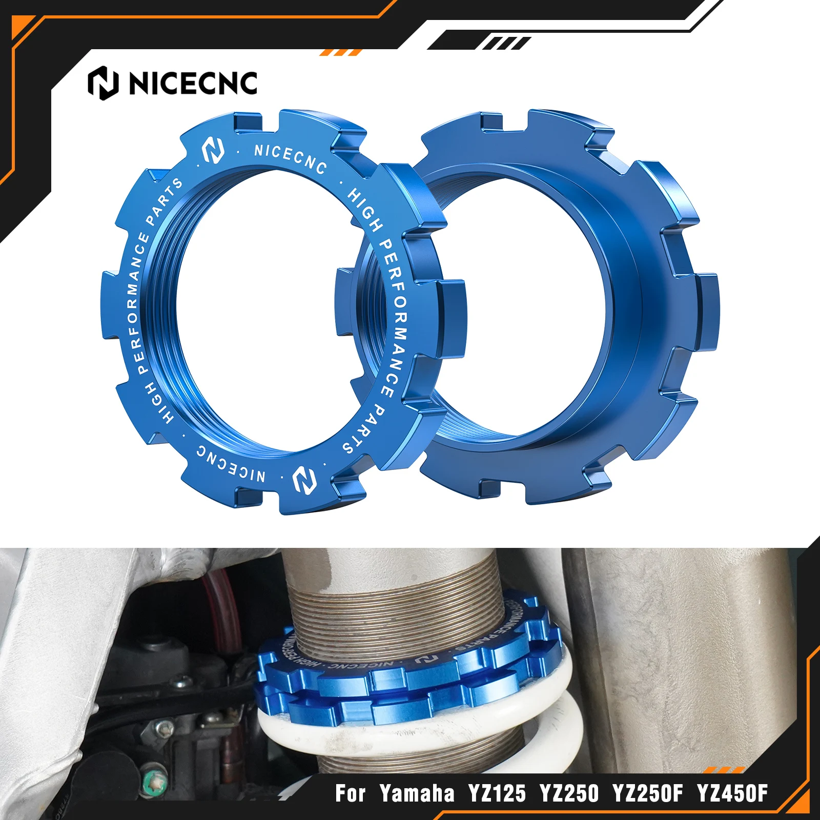 

NICECNC For yamaha YZ 250 2024 Rear Shock Spring Seat & Guide YZ250 YZ125 1990-2024 YZ WR 250F 450F YZ250X YZ125X WR250 WR500Z