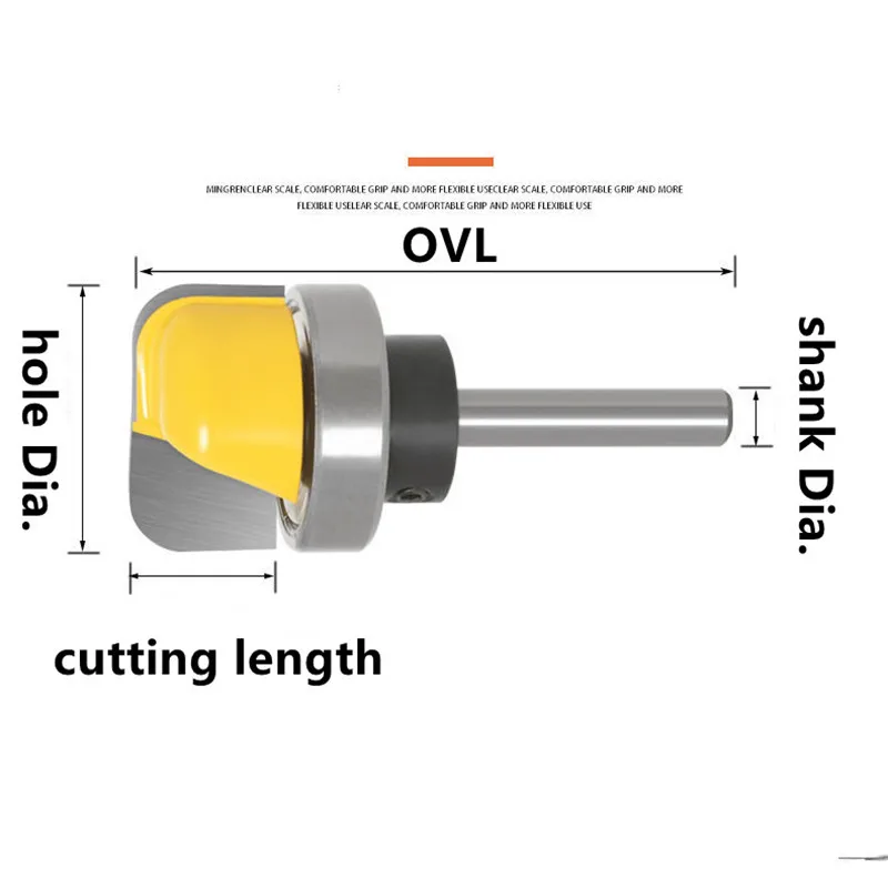 3pcs 6.35mm Shank Bowl Tray Template Wood Router Bit 1/4 Set Corner Rounding Milling Cutter Carbide Alloy Woodworking Tools view 2