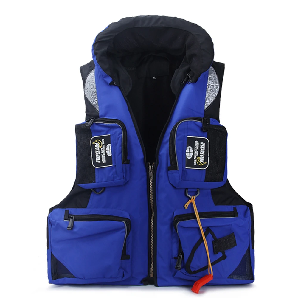 FX L-XXL Professional Life Jacket Vest Fishing Polyester Adult Safety Life Jacket Survival Life Vest Swimming Boating Drifting