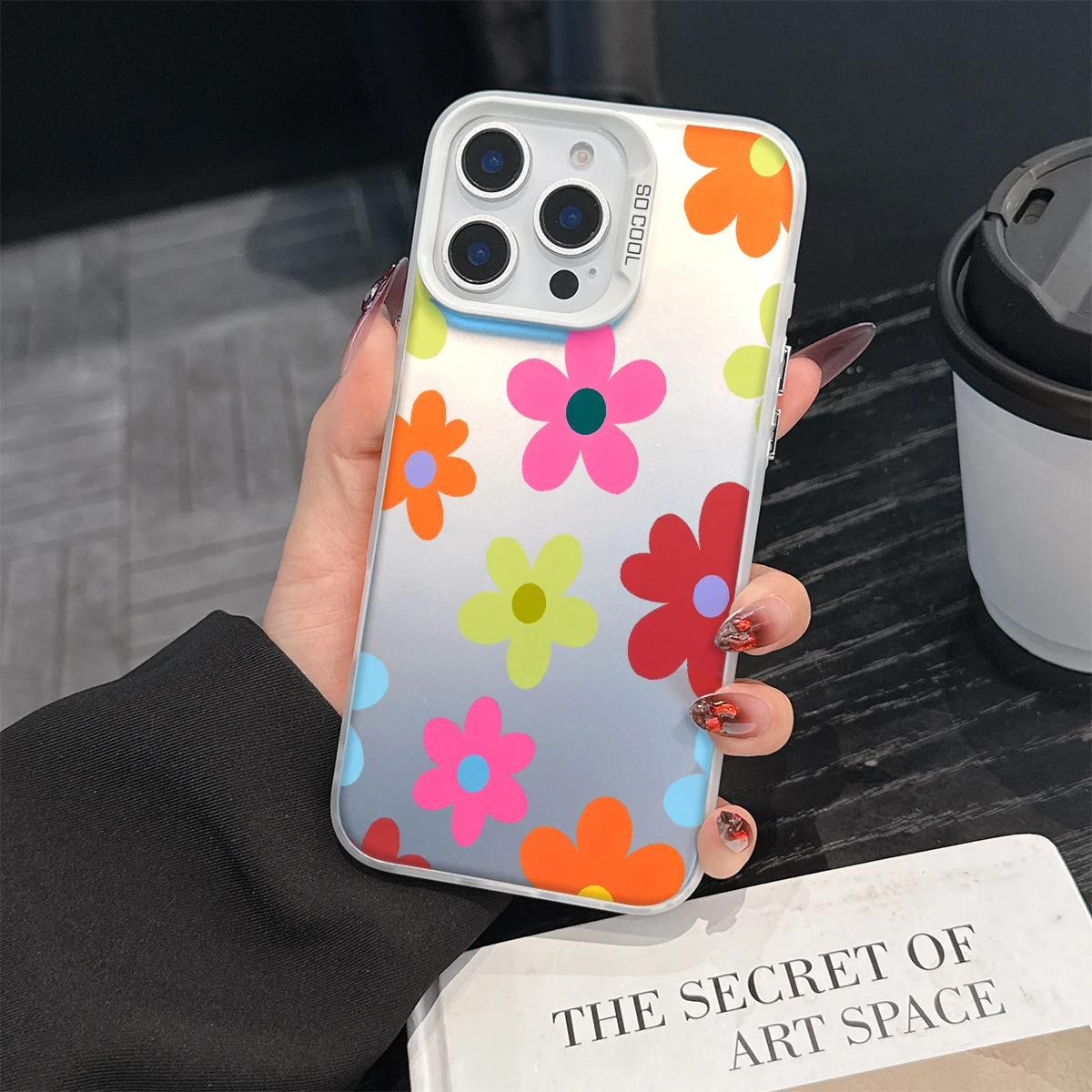 Чехол для телефона с цветным цветочным узором для iPhone 16e 15 14 13 11Pro XR XS Max 12 Mini 7 8 6 Plus Y2k, матовый роскошный модный чехол