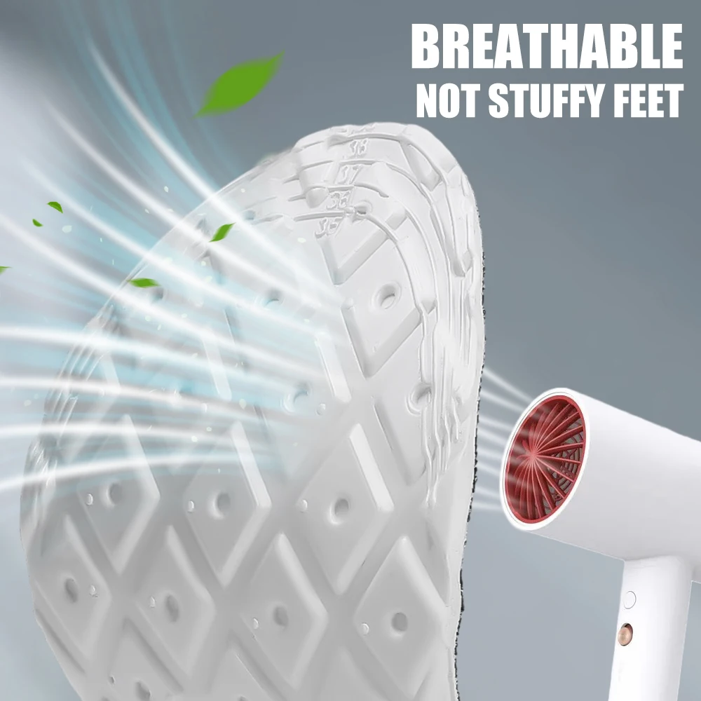 ยืดหยุ่นสูง Latex Insoles รองเท้านุ่ม Pads Arch สนับสนุน Orthotic Insoles Breathable ระงับกลิ่นกายผู้ชายผู้หญิง Shock Absorption Cushion