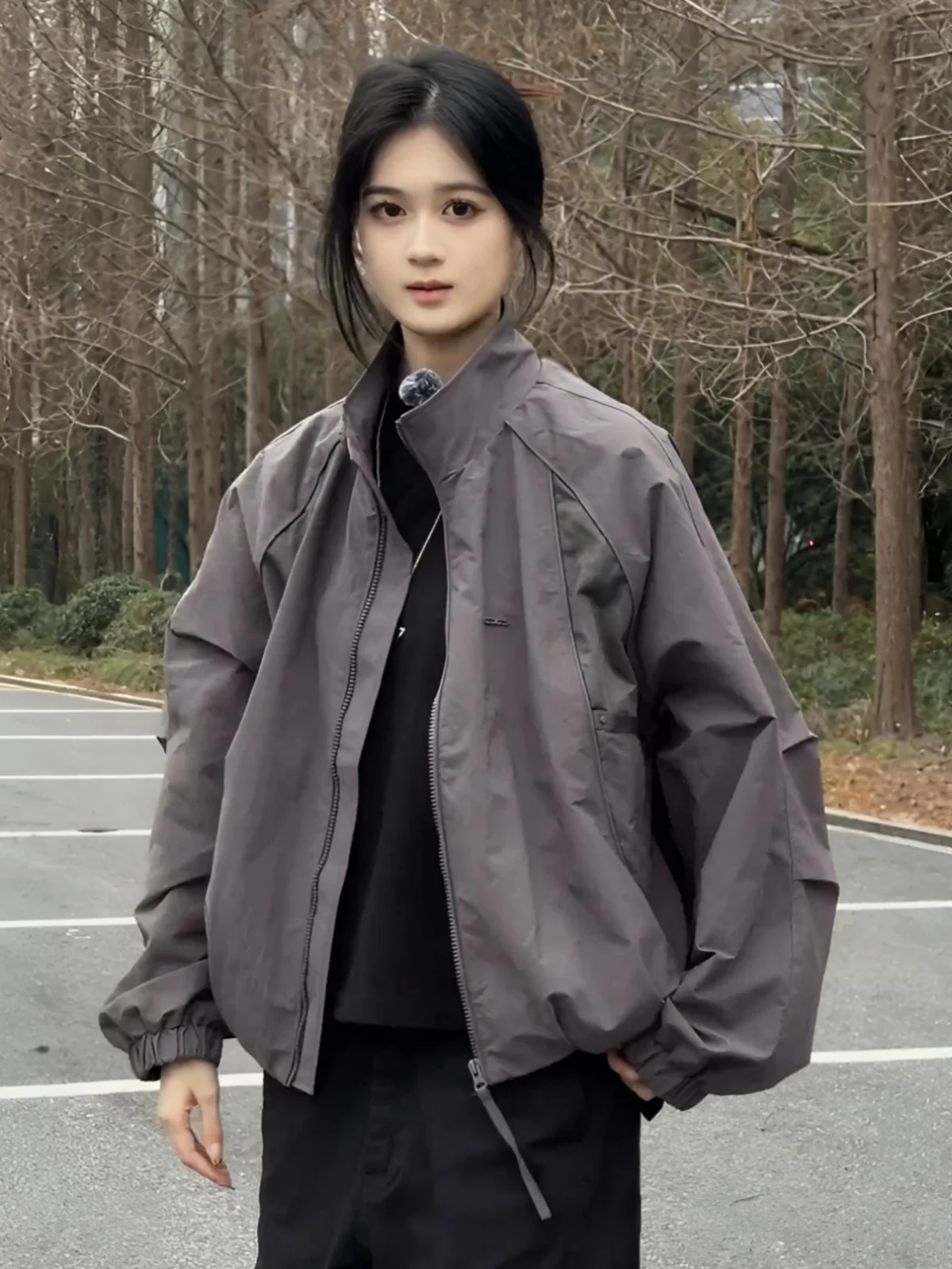 

Весенне-летняя модная рабочая одежда: дышащая куртка-жакет с воротником-стойкой и вставками из полиэстера для повседневной носки и активного отдыха