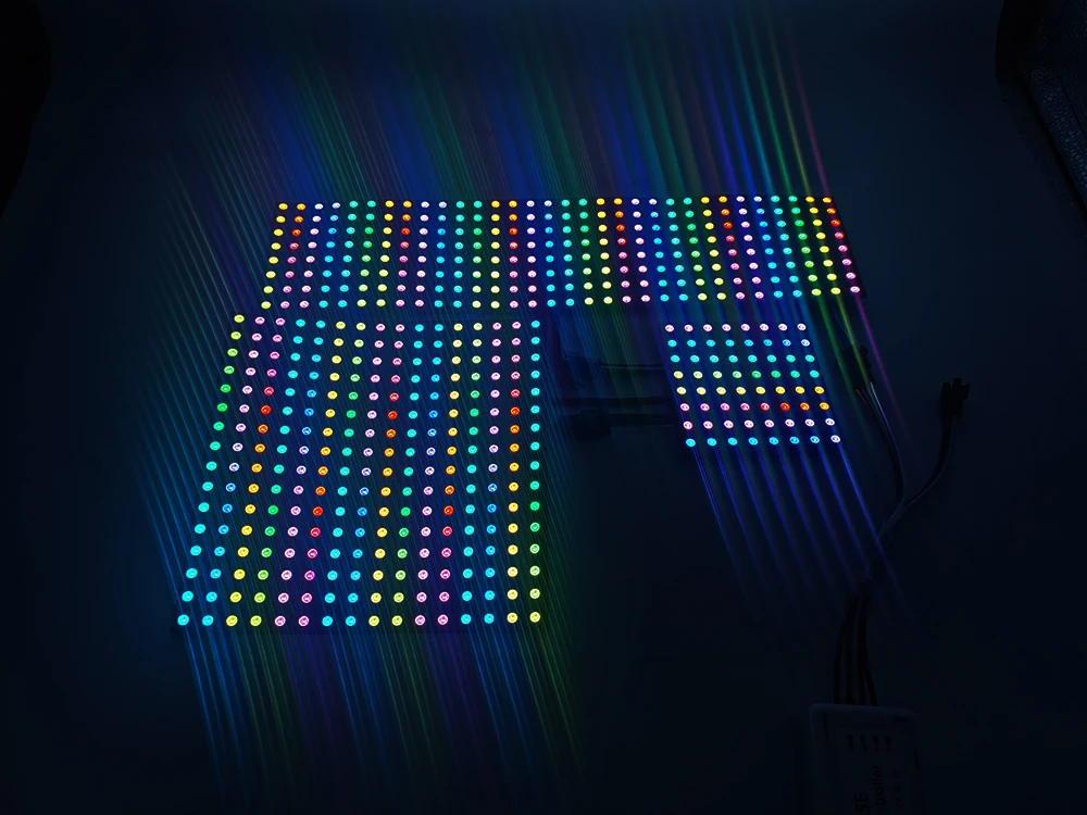 DC12V WS2815 8*8 8*32 16*16 Led Panel 4Pin Individually Addressable 5050 RGB Pixels Matrix Flexible Screen Dual Signal Module