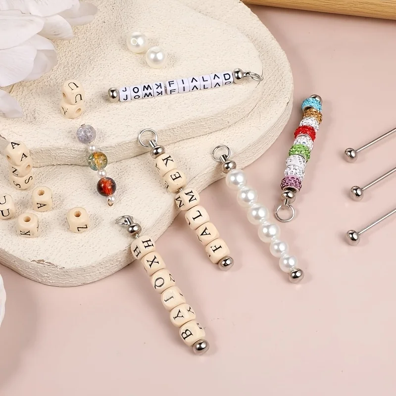 Practical Wholesale Keychain Making Supplies Exquisite Blank Beading Bars DIY Jewelry Accessories Stylish Car Key Decor 25pcs view 5