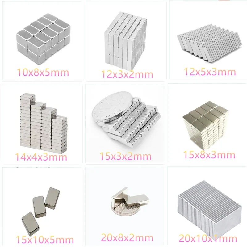 

Neodymium Magnets 5/10/20/50pcs 10x8x2.5,15x8x3,20x8x5mm Block Magnets N35 Powerful NdFeB Magnet Cuboid Shape Permanent Imanes