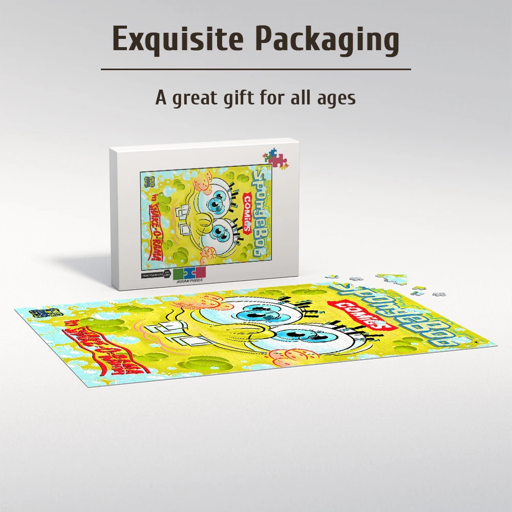 SpongeBob SquarePants Houten Vloer Puzzelspel Creatief Dubbel Schaduwontwerp Verkrijgbaar in 108/200/300/500/1000 Stuks Hoogwaardig