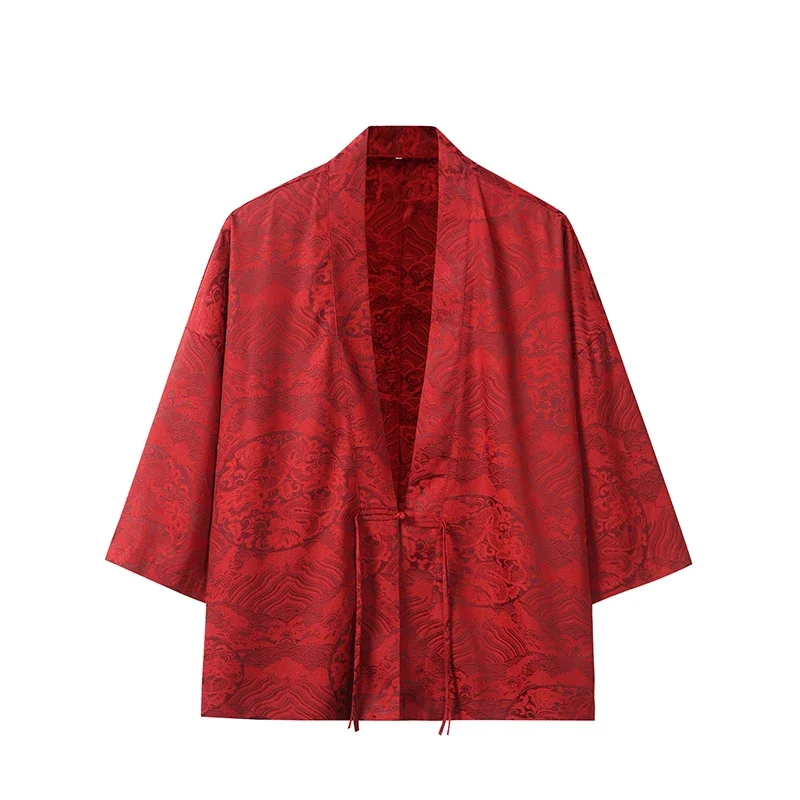 الرجال الصينية الرياح التنين نمط Hanfu حمل على سترة النمط القديم زن دعوى وضع البوذية دعوى الطاوية رداء الرأس