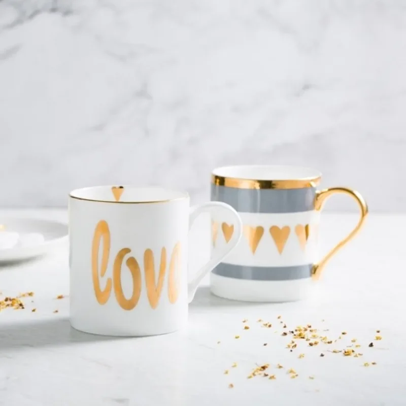 

Simple Gold Handle Ceramic Coffee Cup Mug Breakfast Cup Home Office Couple Universal Daily Drinking Tea Milk Water Mugs Cups