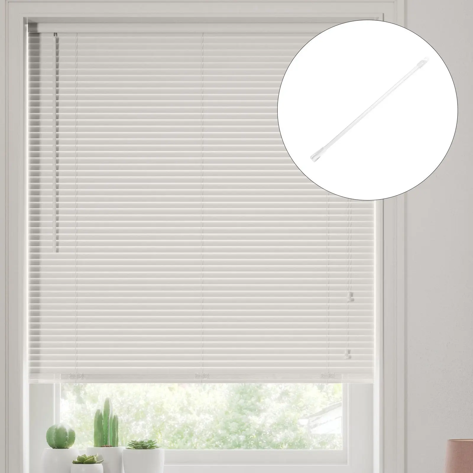 30Cm Acrylic Clear Blind Opener Stick Vertical Blind Tilt Wand with Hooks for Window Blinds Accessories Repair Parts