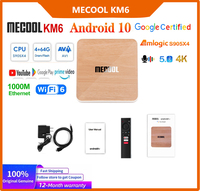 Mecool KM6 pro Deluxe ATV Android 10 Amlogic S905X4 AndroidTV 10.0 Google Certified Dual WiFi 6 1000M Media Player